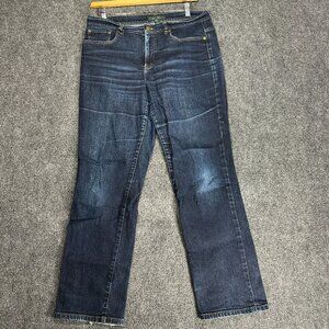 Lauren Ralph Lauren Jeans Co Womens 12 Medium Wash Cotton Stretch Fray Hems Fade